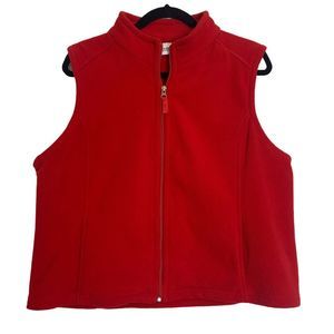 Windham Harbour Red Fleece Vest Zip Front PXL